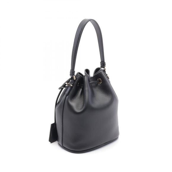 Prada Soft Grain Secchiello Handbag Leather Black - Picture 2 of 4